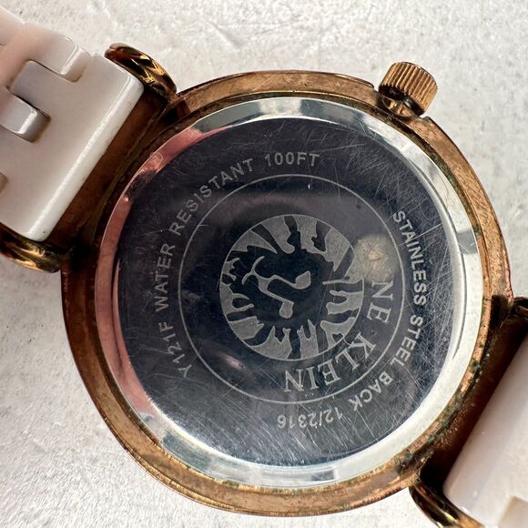 Anne Klein Watch Women 32mm Faceted Crystal MOP Dial Light Pink Band New Battery - Picture 7 of 11